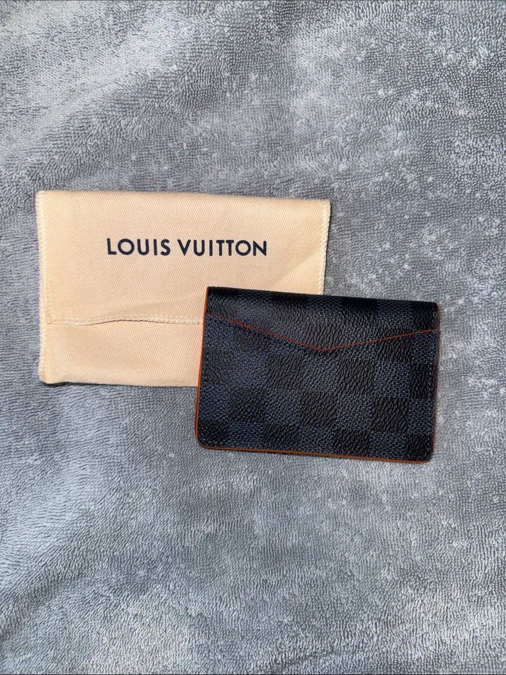 Louis Vuitton Brown and Orange Card Holder in Damier Canvas - Picture 3 of 4